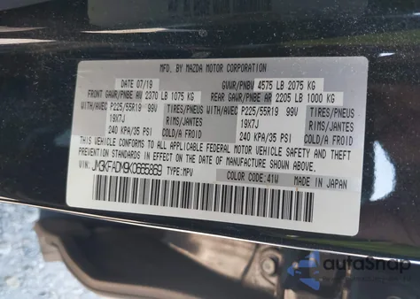 2019 Mazda Cx-5 Grand Touring из США, поврежденный, VIN JM3KFADM9K0665869